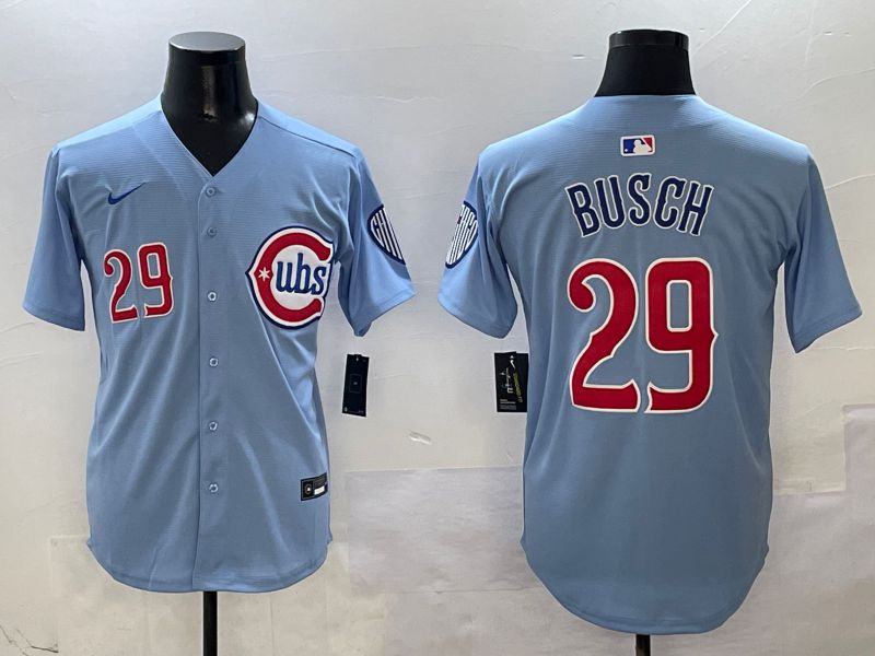 Men Chicago Cubs #29 Busch Light Blue Game 2025 Nike MLB Jersey style 1->los angeles dodgers->MLB Jersey